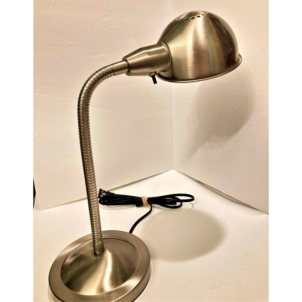 Stainless IKEA Student Desk Lamp Gooseneck Light Campus College Gear Works Great